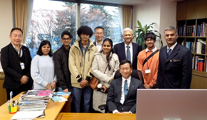 Students and officials from the IIT Bombay and IIT Guwahati with NIMS president Hono