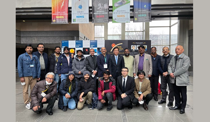 With the Indian students who are currently conducting research at NIMS through the International Cooperative Graduate Program, etc.